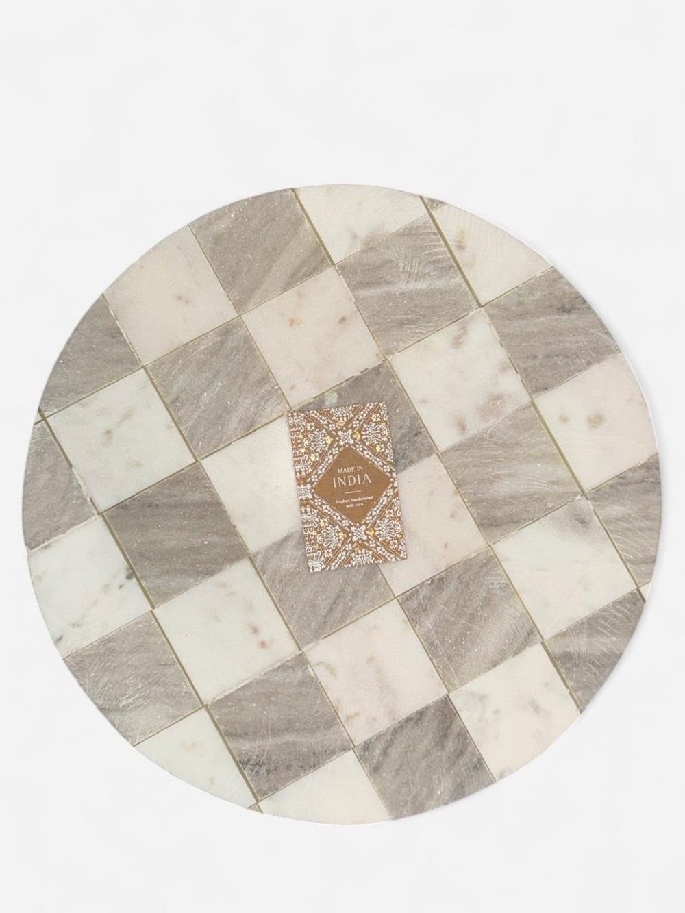 Checkered Marble Lazy Susan Made in India